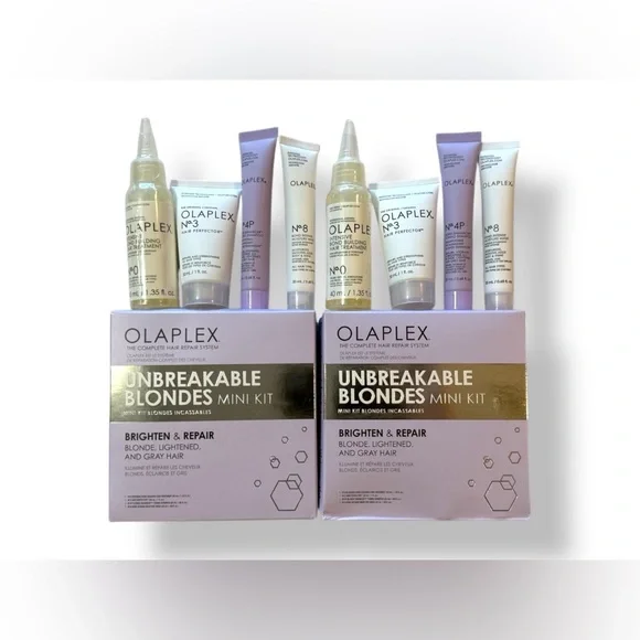 NEW 2 Olaplex Unbreakable Blondes Mini Kits With No. 0, No. 3, No. 4 & No. 8 - Picture 9 of 16